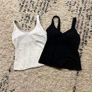 Lululemon align waist length tank tops (black and white)